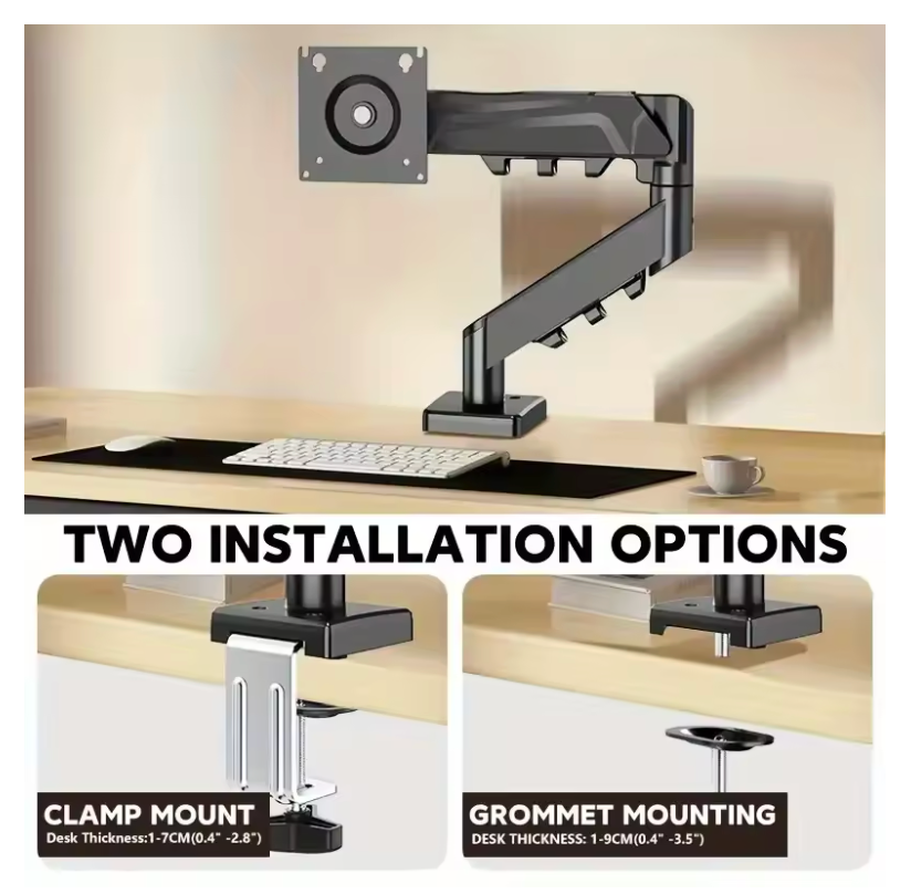 Single Monitor Mount with Adjustable Display Arm
