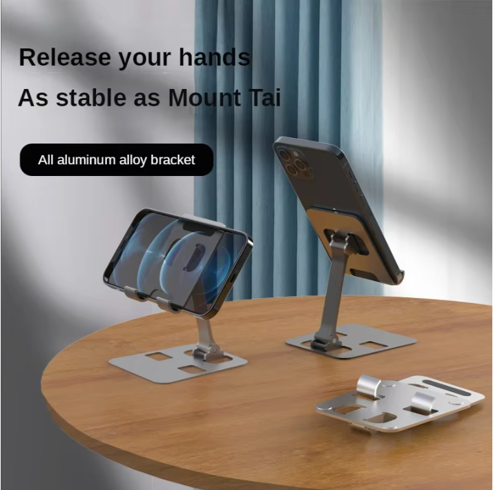 Portable Aluminum Alloy Phone & Tablet Holder (Gray)