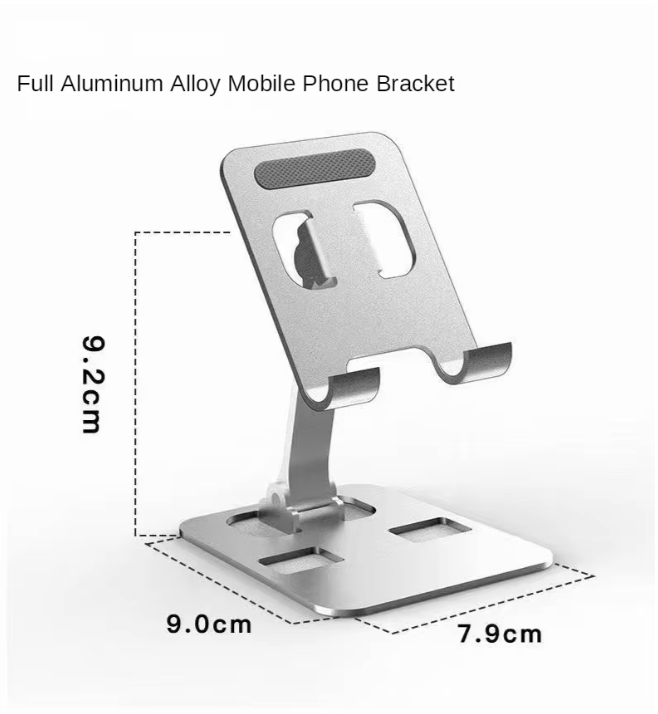 Portable Aluminum Alloy Phone & Tablet Holder (Black)