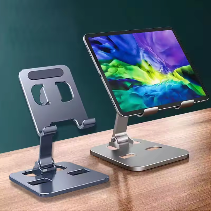 Portable Aluminum Alloy Phone & Tablet Holder (Black)