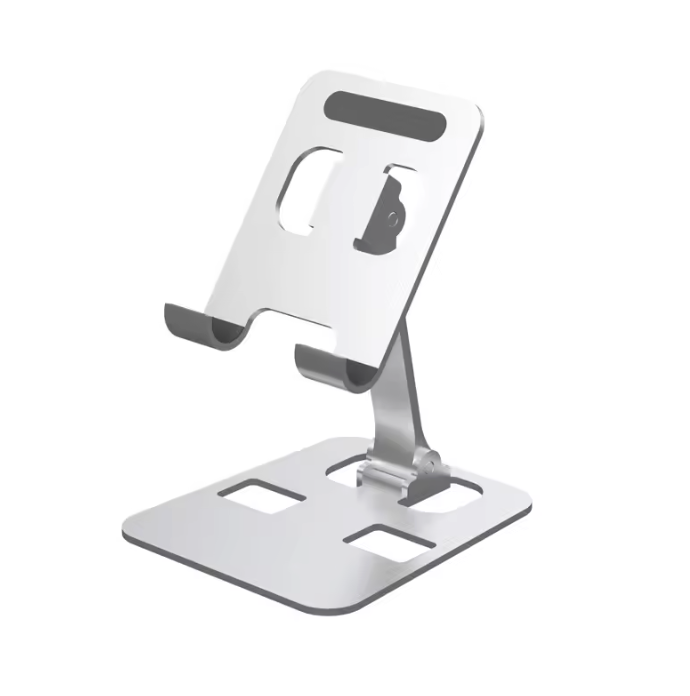 Portable Aluminum Alloy Phone & Tablet Holder (Silver)
